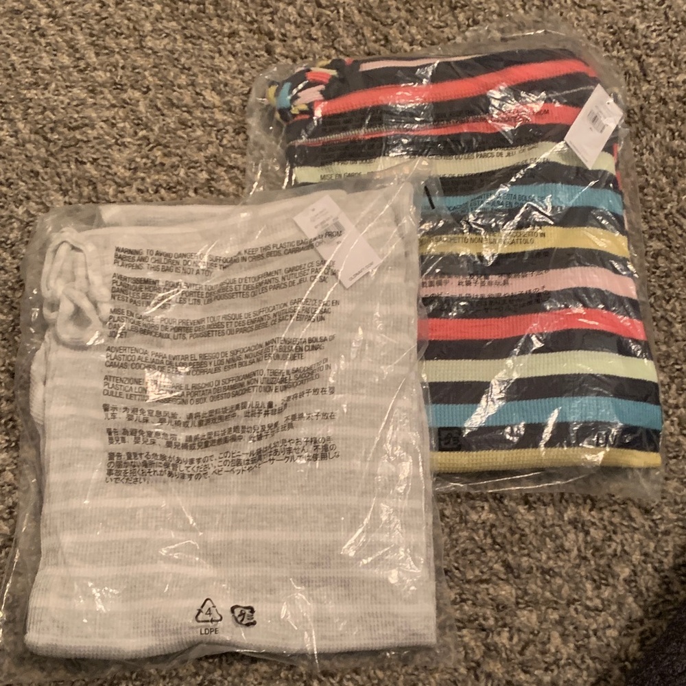 Old Navy Multicolor/Grey&White Striped Pajama Joggers